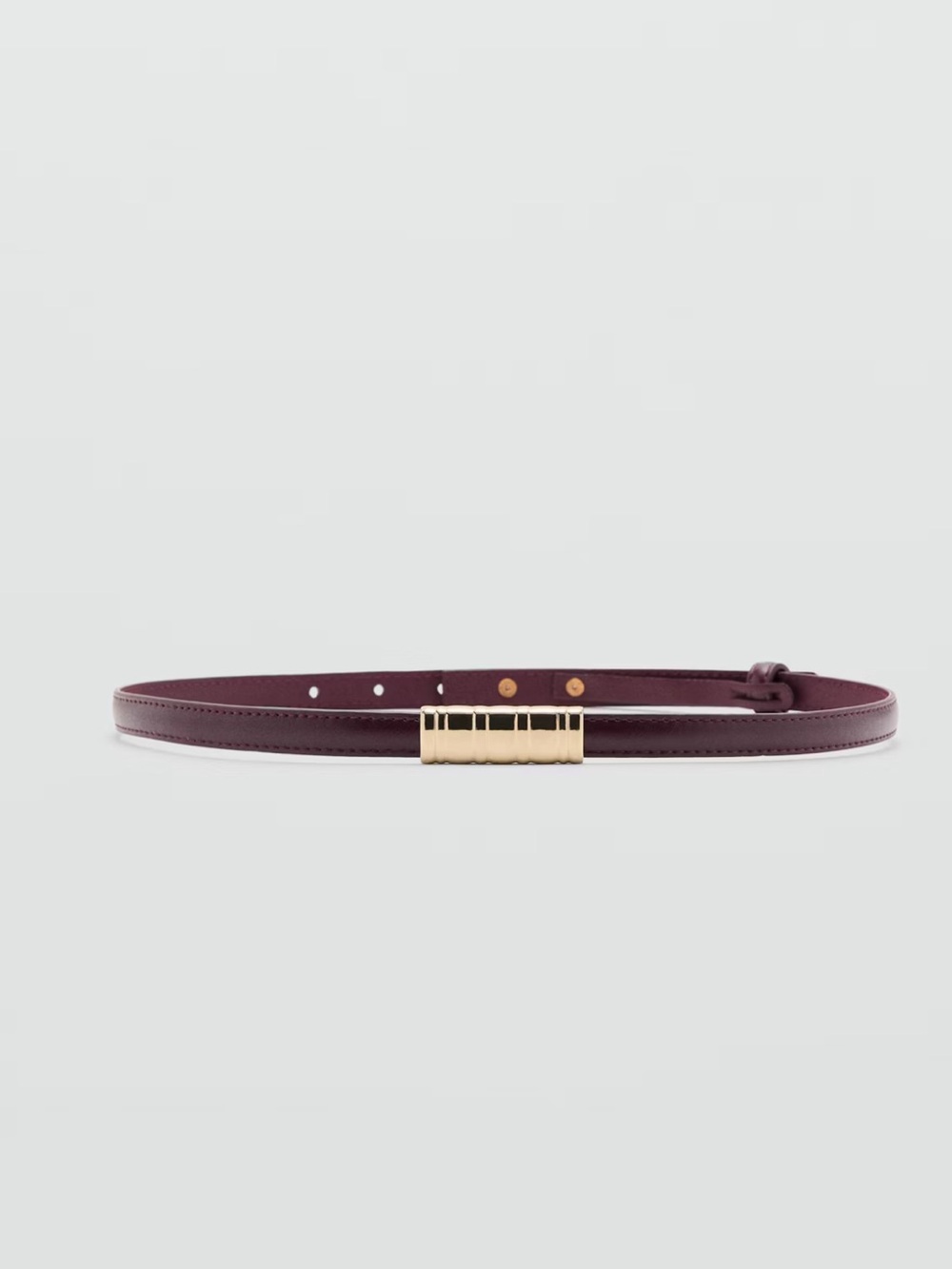 NWT | MANGO | BURGUNDY GOLD DETAIL SKINNY BELT | SIZE S